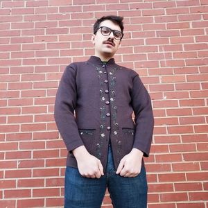 Vintage Embroidered Knit Sweater by Hongque